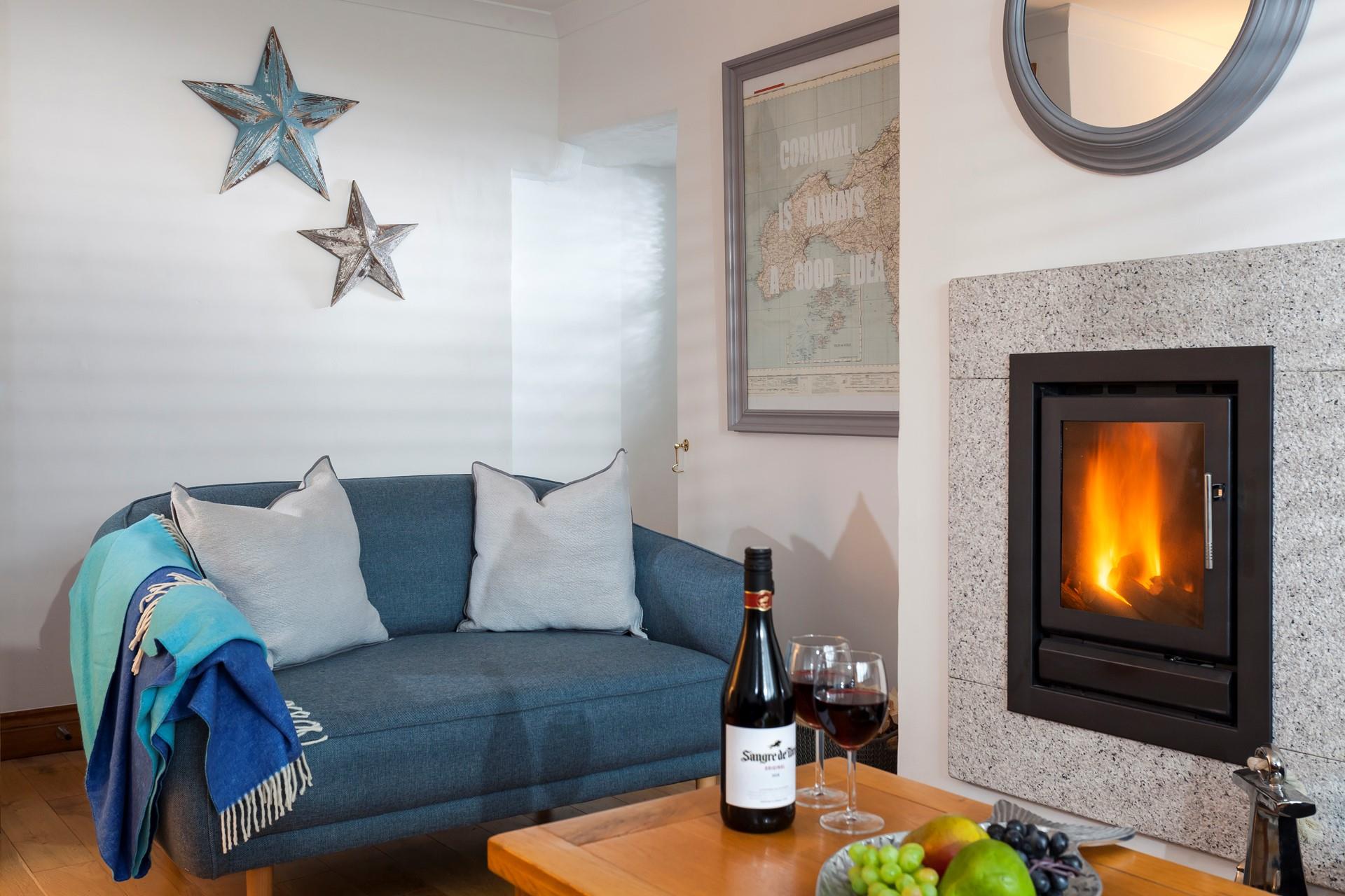 On cooler evenings, light the woodburner, pour a glass of wine and snuggle up together, away from the hustle and bustle of everyday life. 
