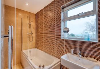 A stylish family bathroom.