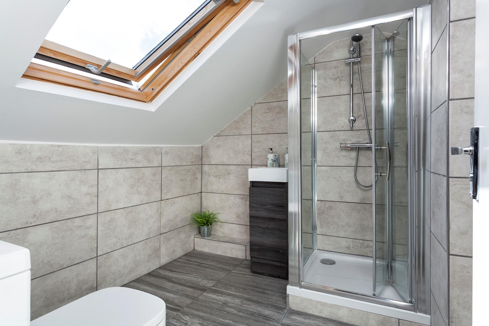 After spending the day at the beach you can come back to wash off the sand in the shower.