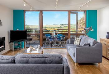 The open plan design in the living space makes the most of the lovely views.