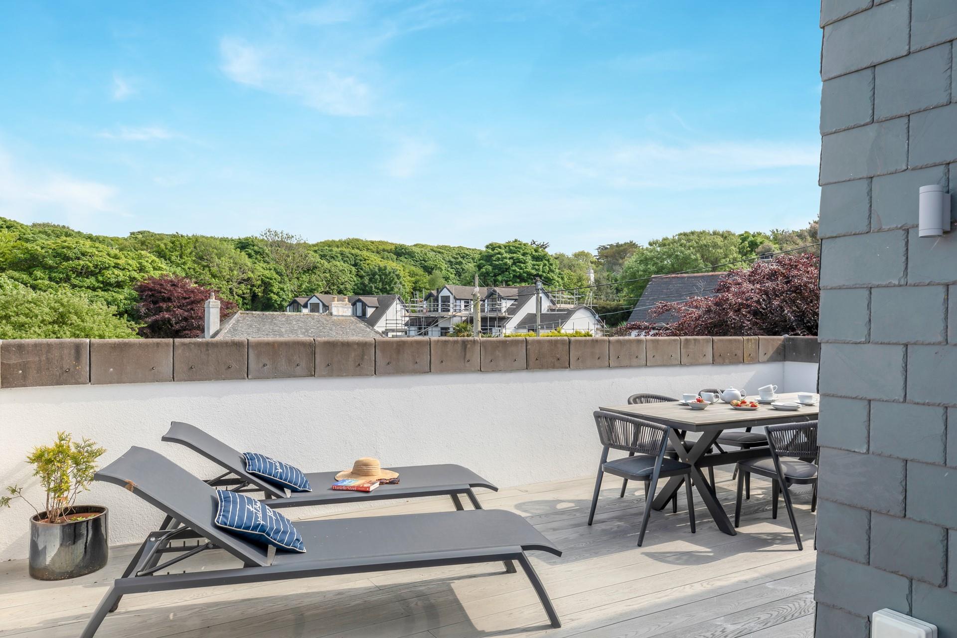 Relax on the sun loungers in the hot afternoon sun.
