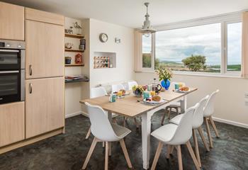 The dining area is perfect for breakfast with a view.
