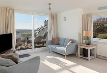 Put your feet up in the sitting room after a fun-filled day exploring Cornwall.