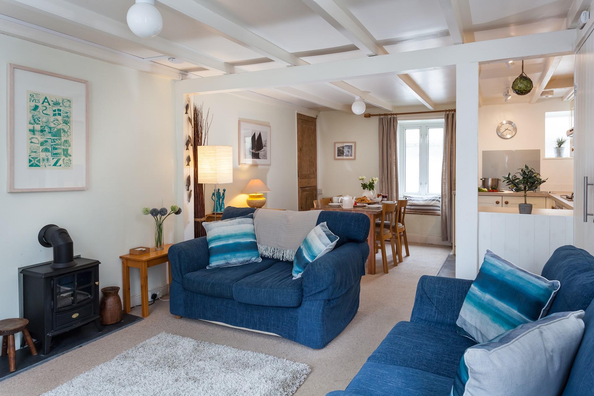 Come evening, you can enjoy the electric fire in the cosy sitting room.