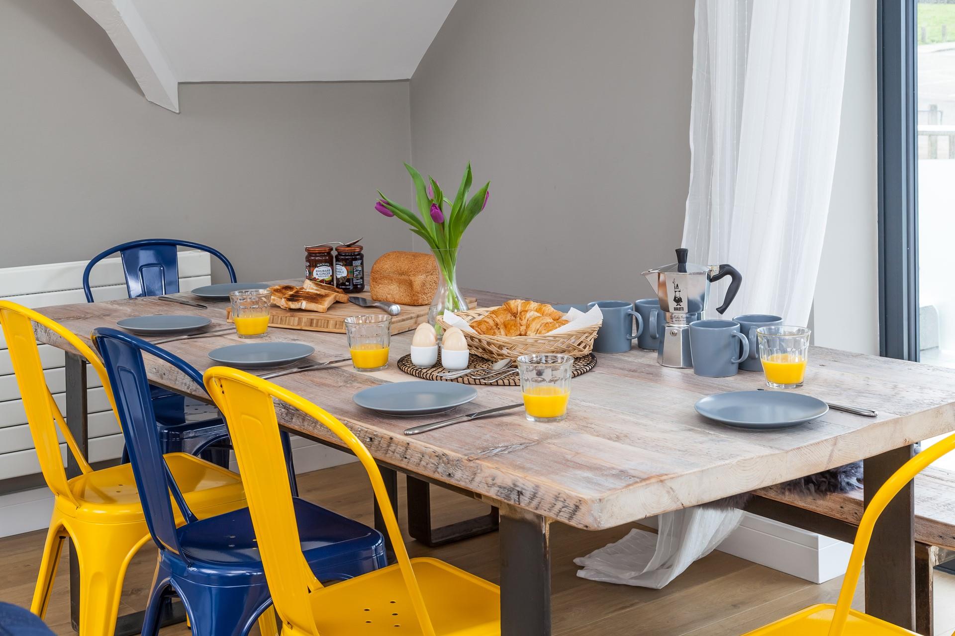 Get the family together for a hearty breakfast from produce bought from local shops.