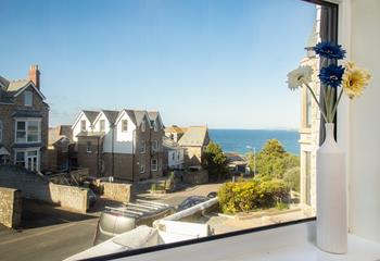 Enjoy the beautiful sea view from the sitting room.