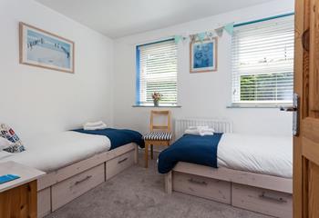 The twin room is a comfortable size, with draws under the beds helping to make the most of the space available.