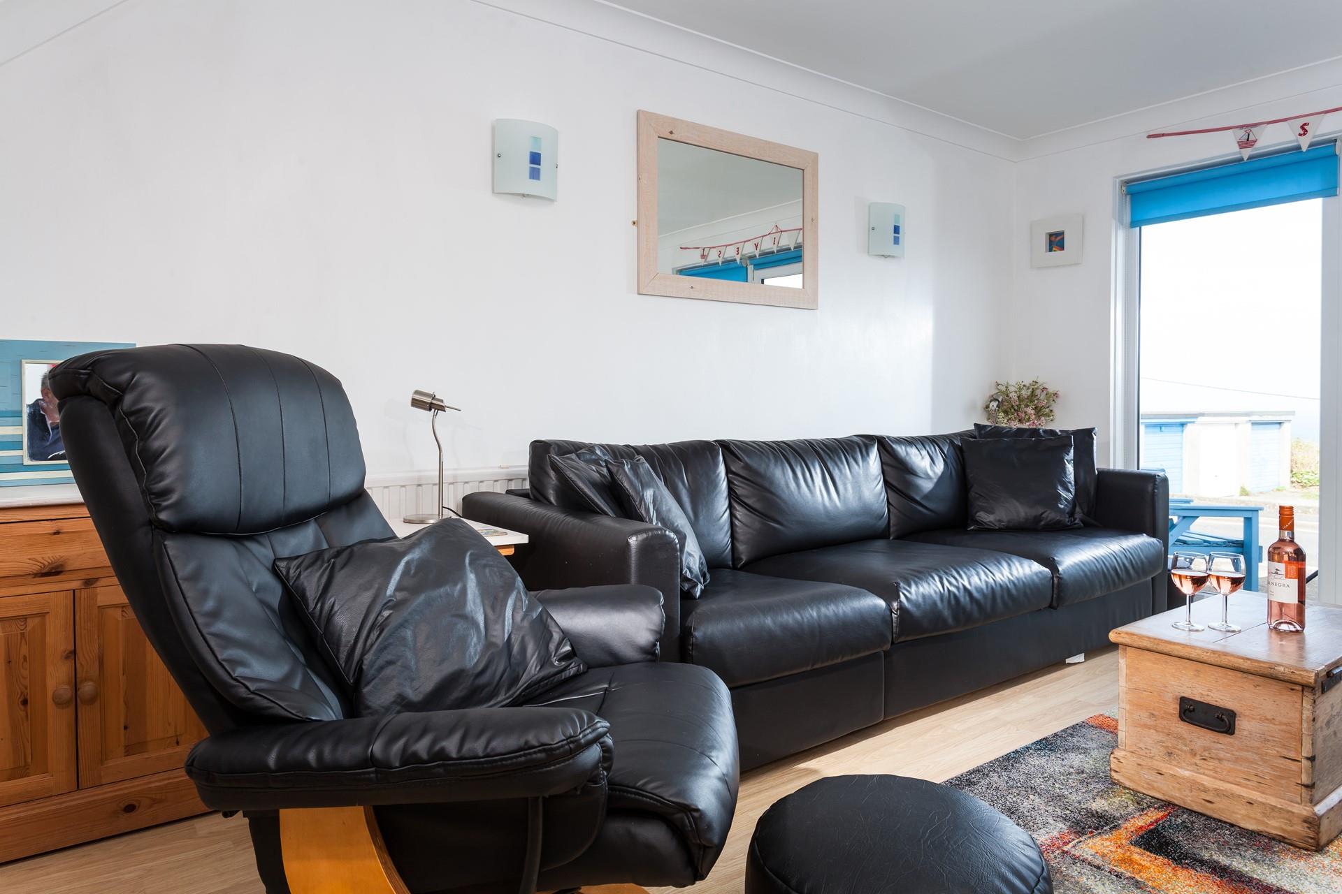 The lounge is tastefully decorated with nautical themes throughout.