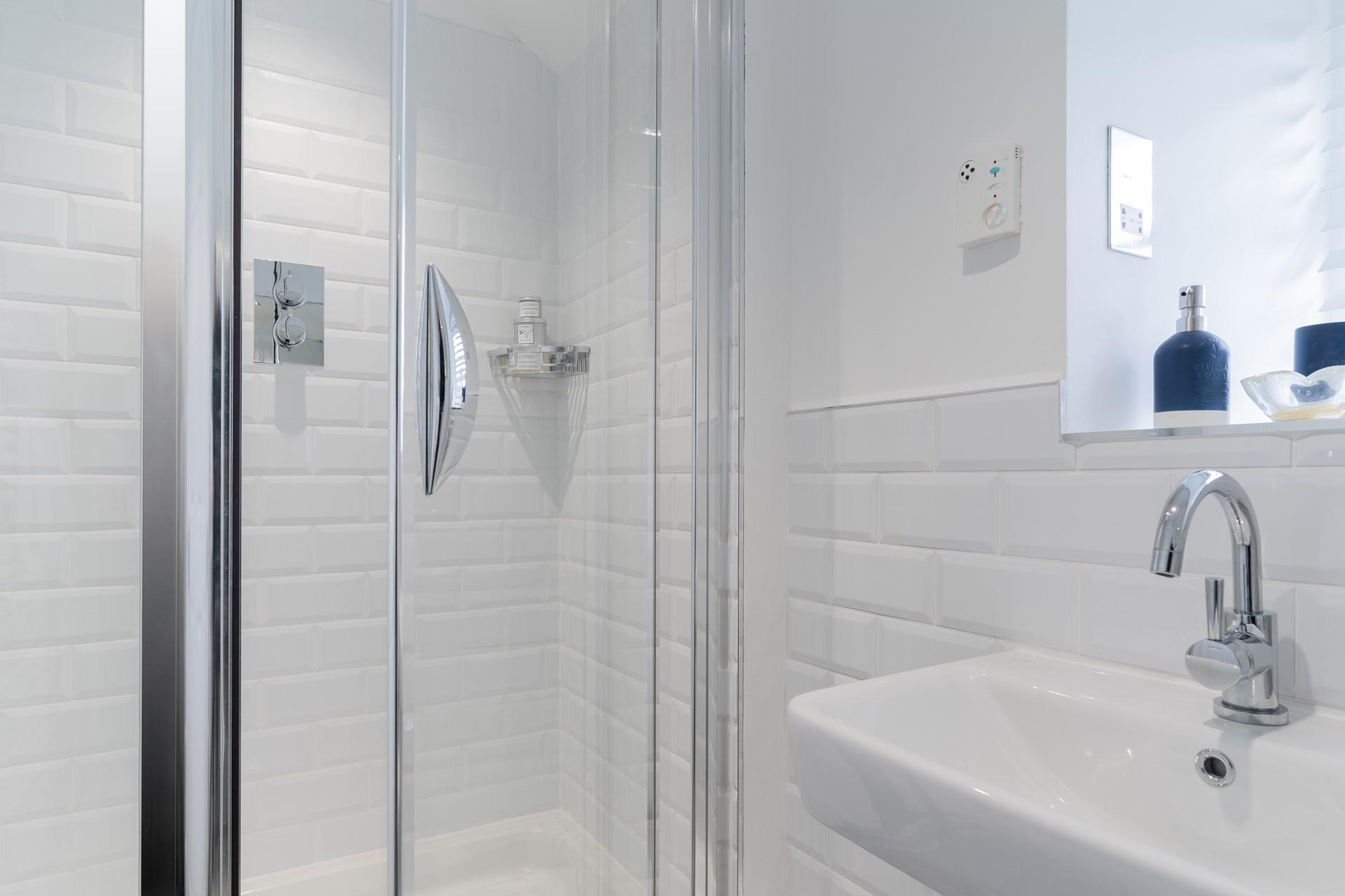 Wash off sandy toes after a day on a nearby beach.