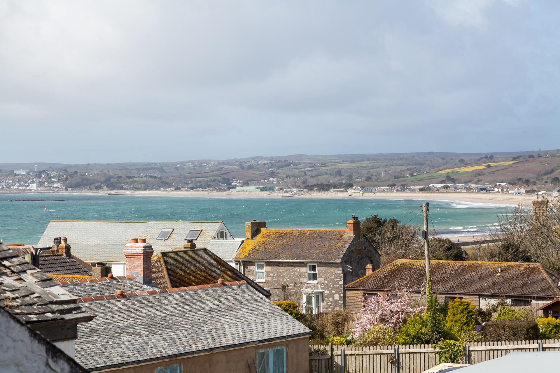 Gaze out at views of Marazion beach.