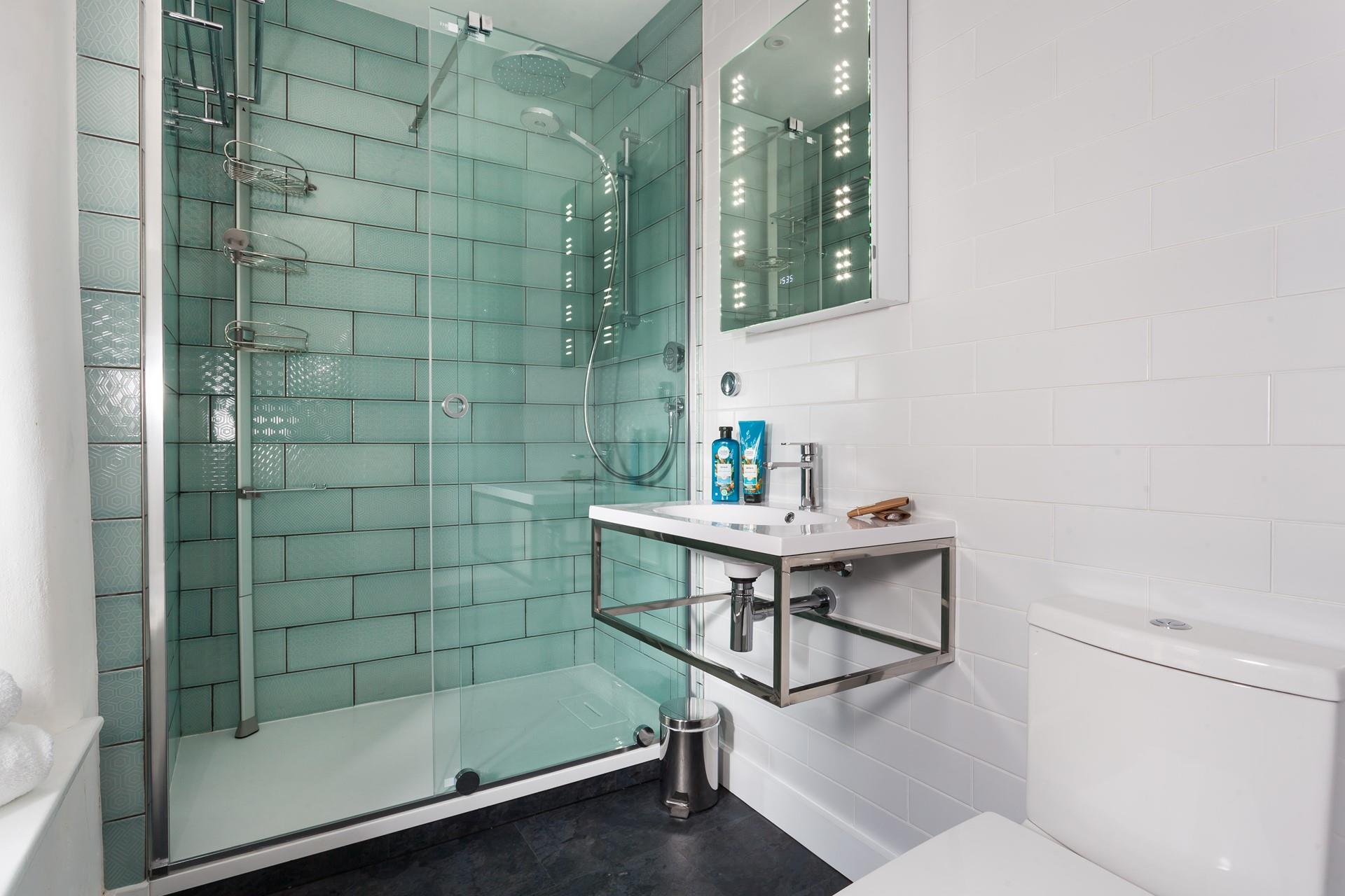 The modern and stylish shower is perfect for washing off the sand after a day on the beach.