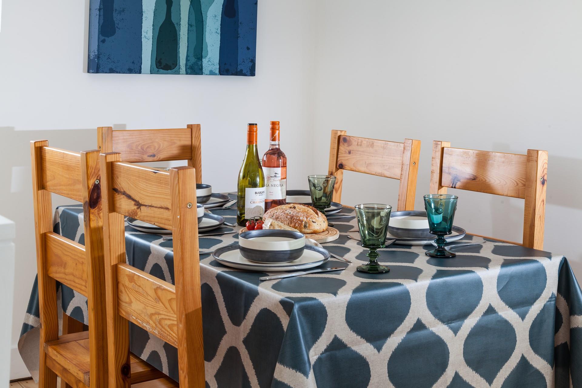 Gather around the table to devour a hearty breakfast with the whole family.