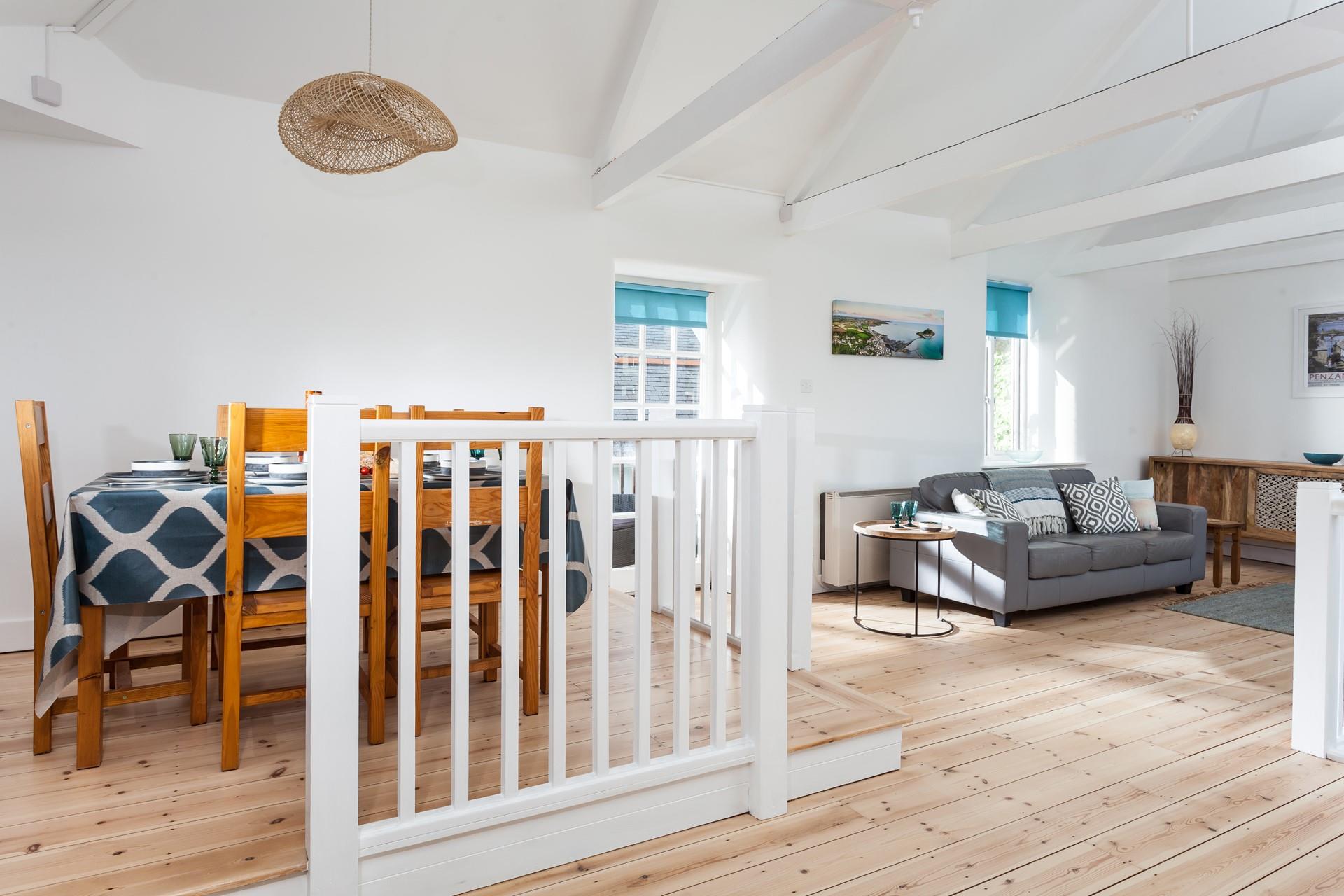 Dine in style at The Linen Loft, with views over the sea.