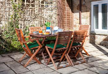 After a meal at a Cornish pub come back to relax in your garden with a cold drink in hand.