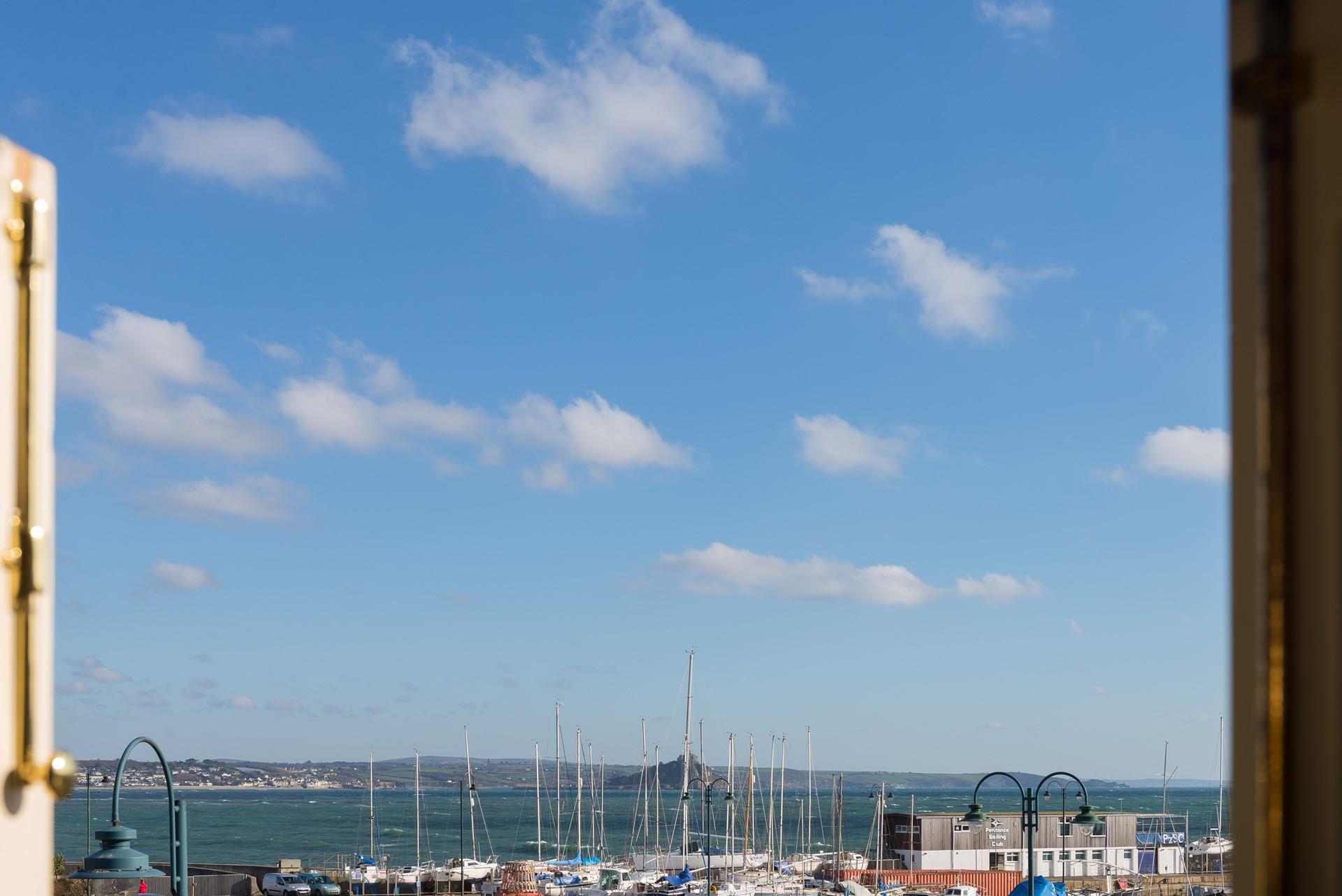 Fabulous views over Mounts Bay and St Michael's Mount.