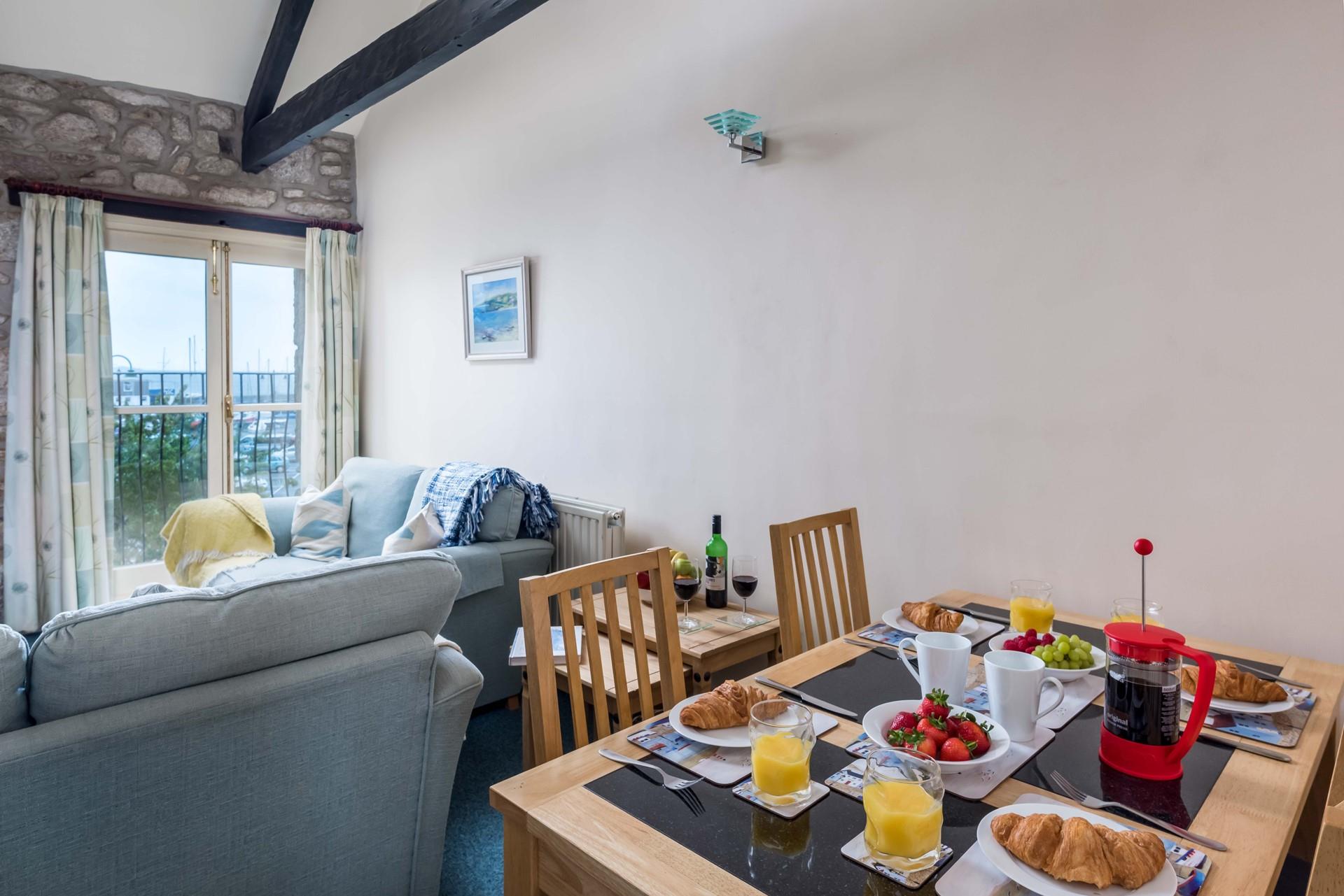 Tuck into a hearty breakfast of warm pastries and fresh coffee to start the day.