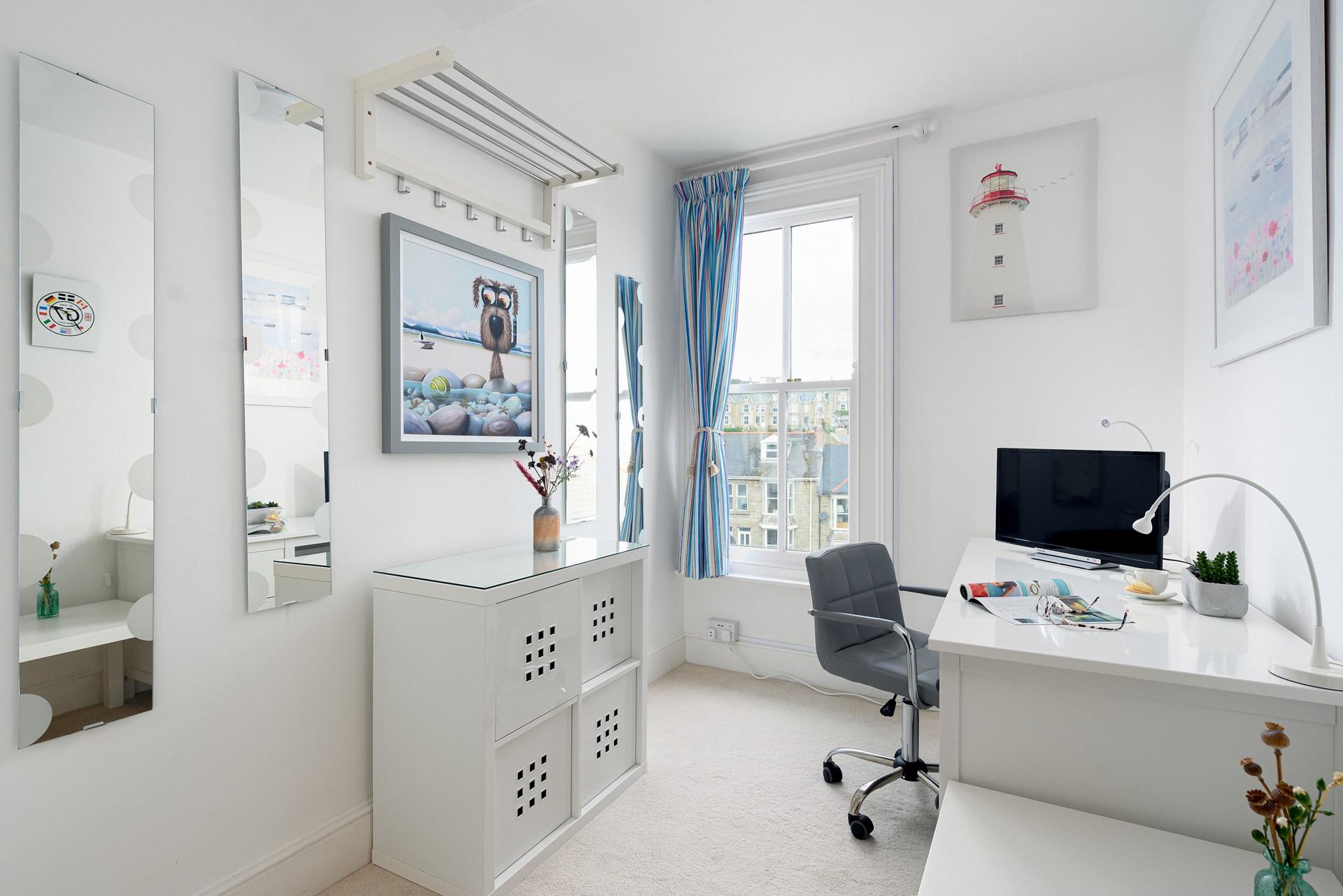 Catch up on emails in the handy study.