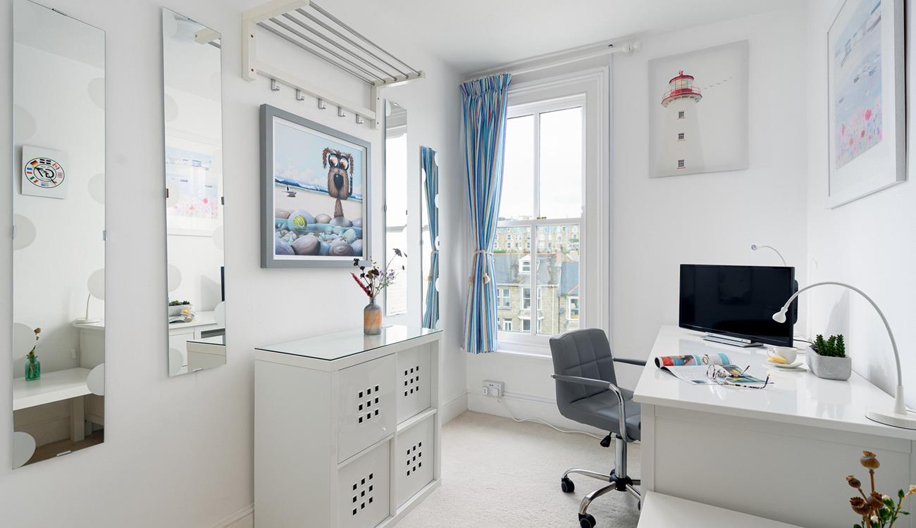 Catch up on emails in the handy study.