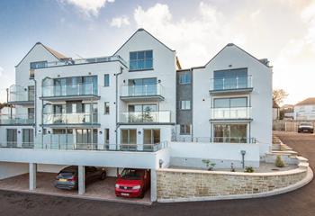 The development overlooks Carbis Bay and has a lovely sea view.