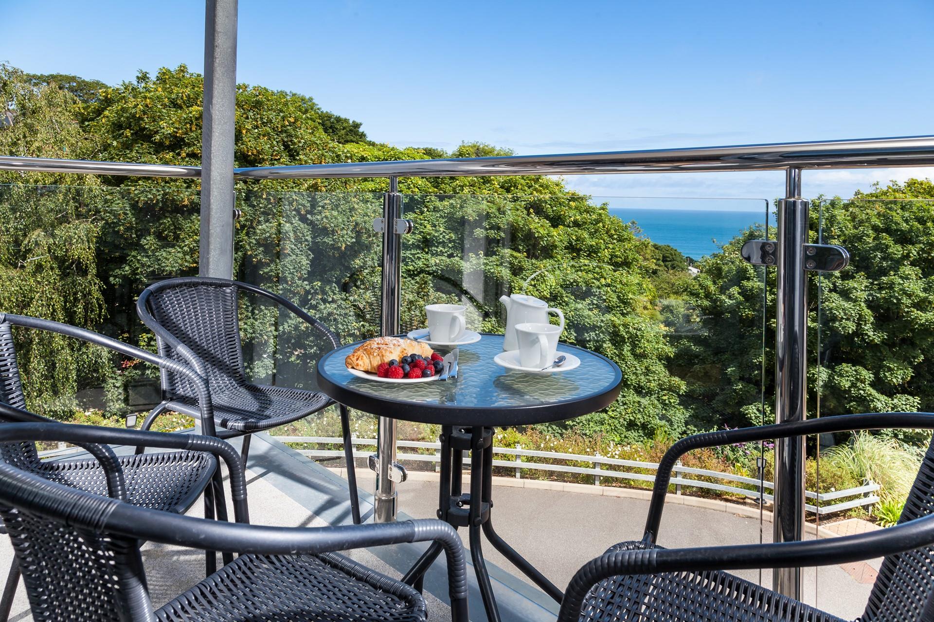Enjoy a leisurely breakfast on the balcony.