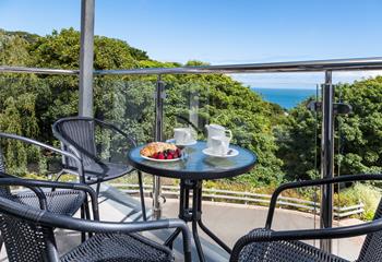 Enjoy a leisurely breakfast on the balcony.