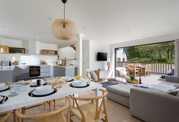 The spacious open plan living area means you can combine indoor and outdoor living on sunny days.
