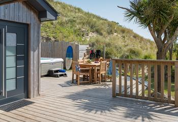 Enjoy a family breakfast outside and bring your wetsuits and surfboards to spend the day in the waves.