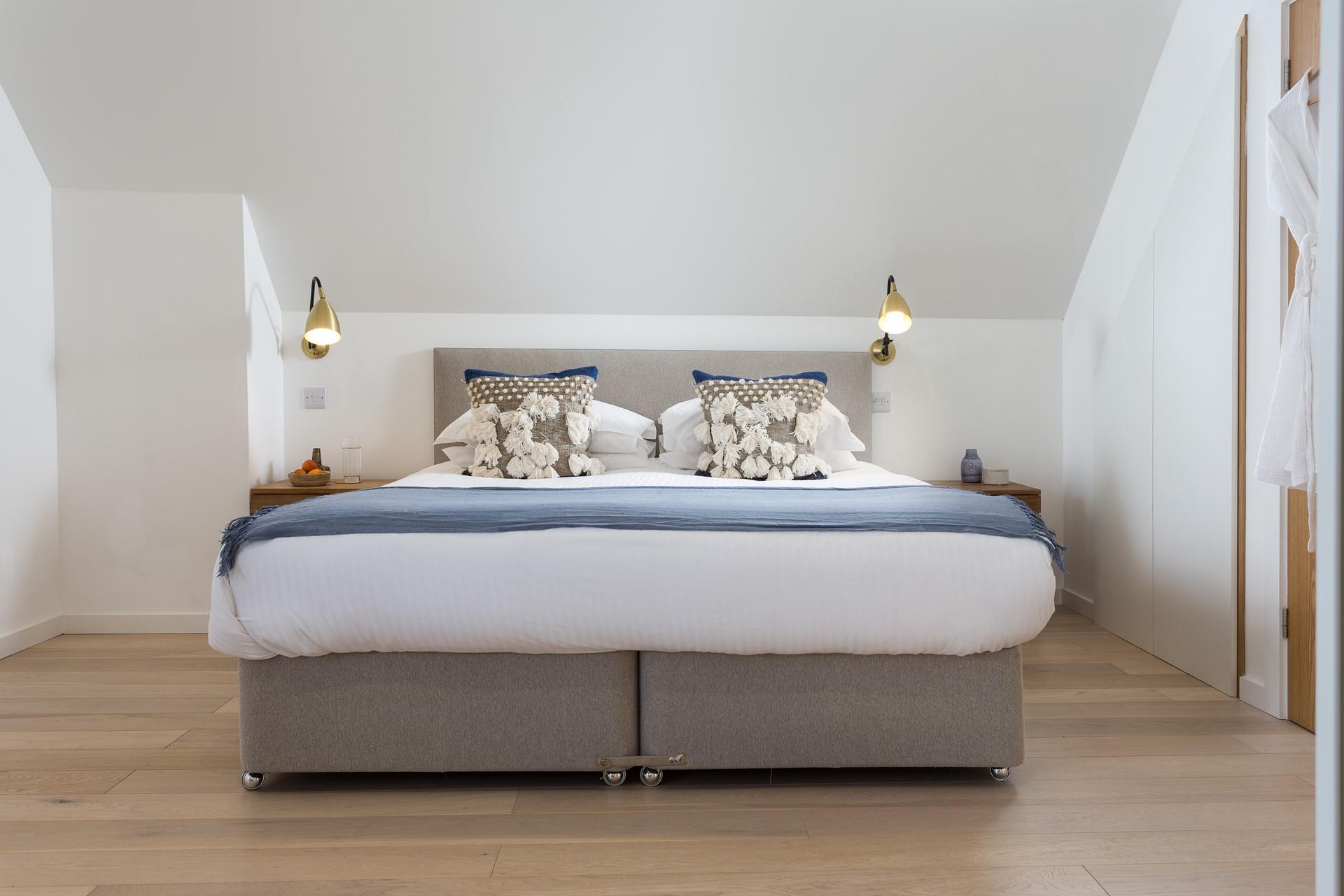 The blue and white decor runs throughout the property and reflects the close proximity to the ocean.