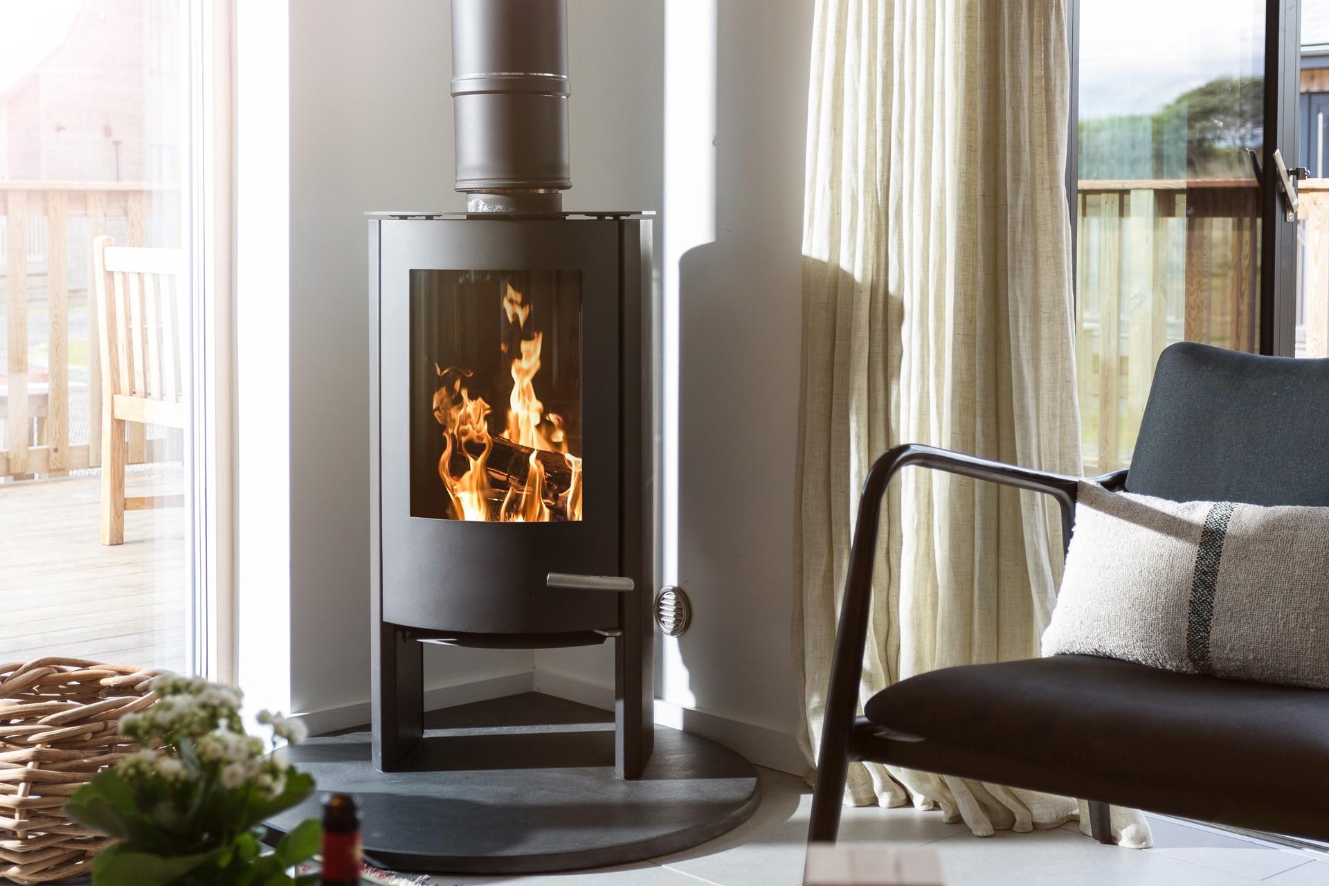 Light the woodburner and enjoy a glass of wine after a blustery beach walk.