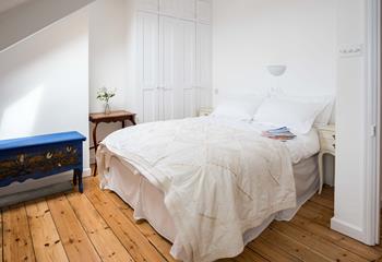 Tuck into the double bed after a day of walking the South West Coast Path.