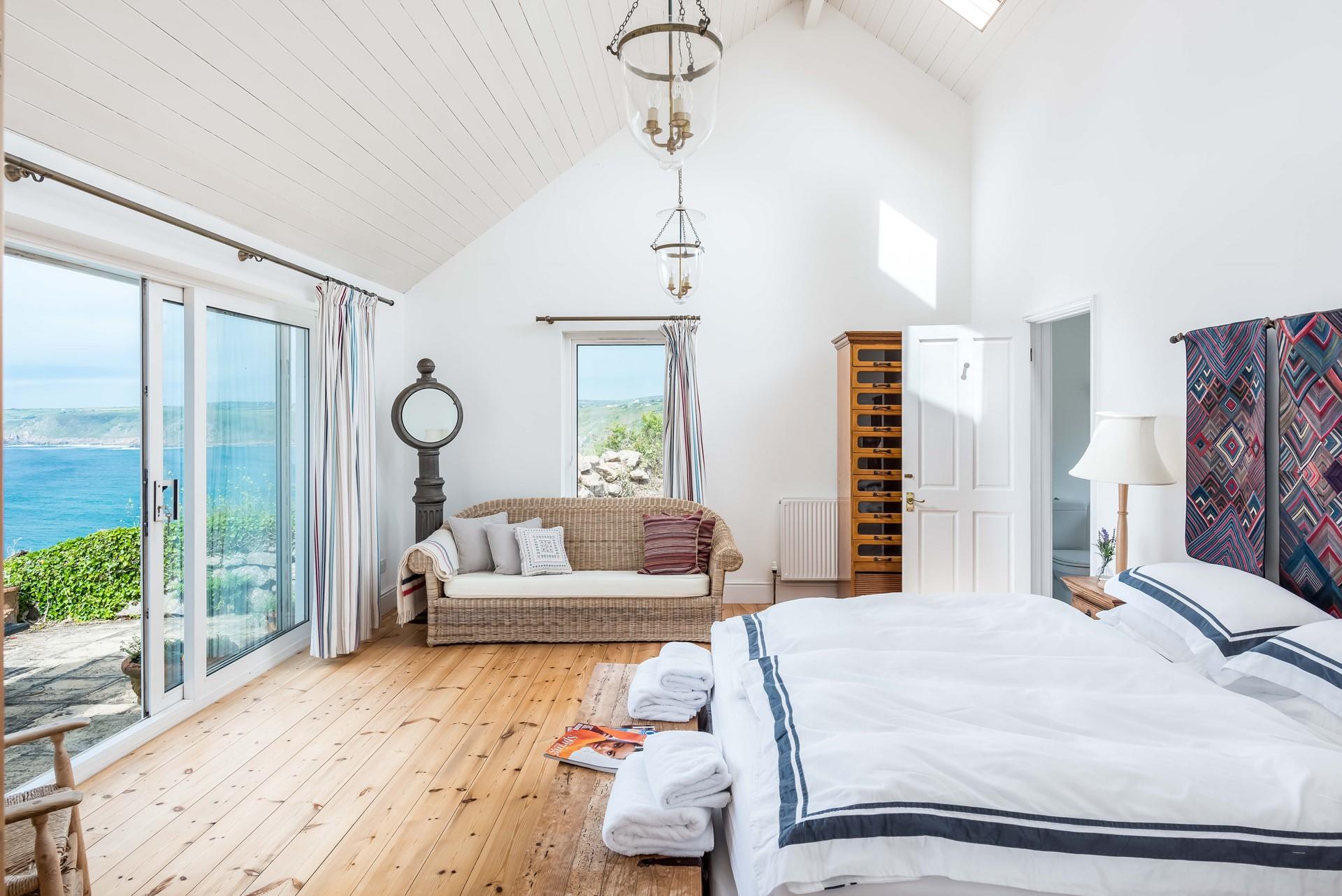 Wake up and open the curtains to stunning sea views of Sennen beach and beyond.