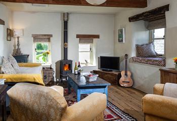 On chillier evenings relax in front of the woodburner, or head outside on balmy evenings to watch the sun go down.