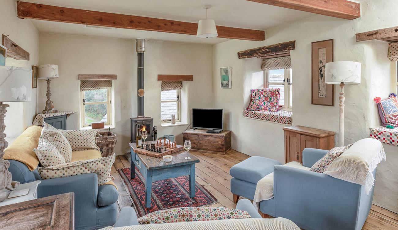 Put your feet up in the evening with a glass of wine in front of the woodburner.