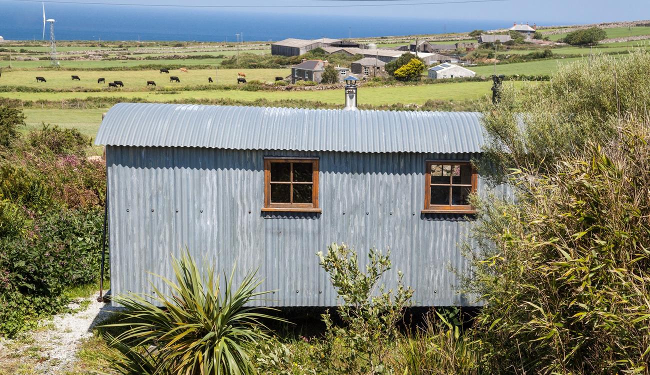 The Shepherd Hut is located in the heart of the Cornish countryside, near to other beauty spots such as St Ives and Porthcurno.