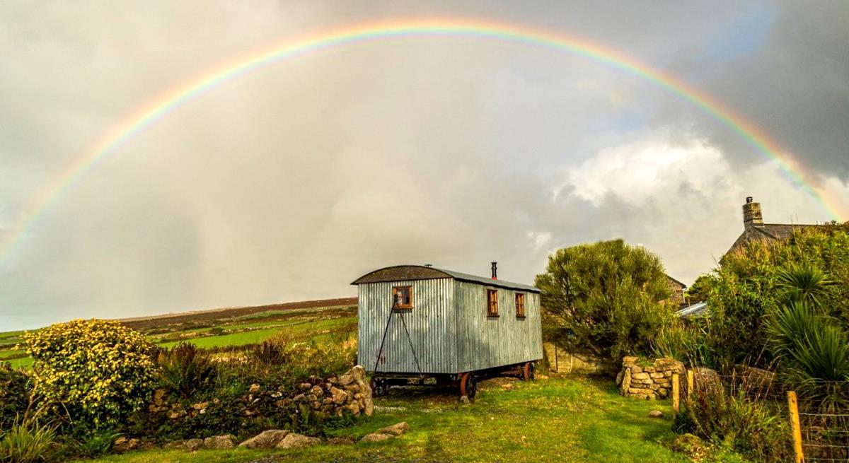 The owners captured this magical rainbow over the shepherd's hut - amazing! 