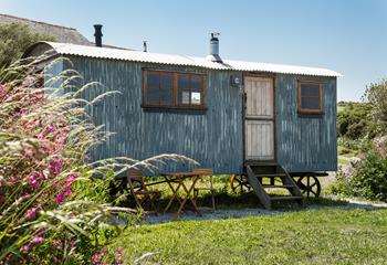 The Shepherd Hut at Bluebell Down Farm in Morvah