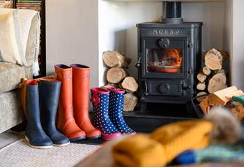 Warm up in front of the fire after the day's adventures.