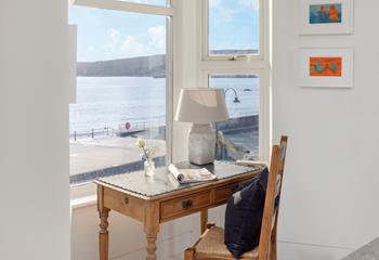 The apartments boasts beautiful views of the Cornish coastline.