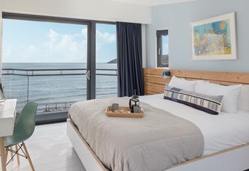 Wake up in the luxurious super king size bed to sea views while you sip a morning coffee.