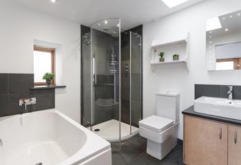 The family bathroom is perfect for an invigorating morning shower, or a relaxing evening bath.