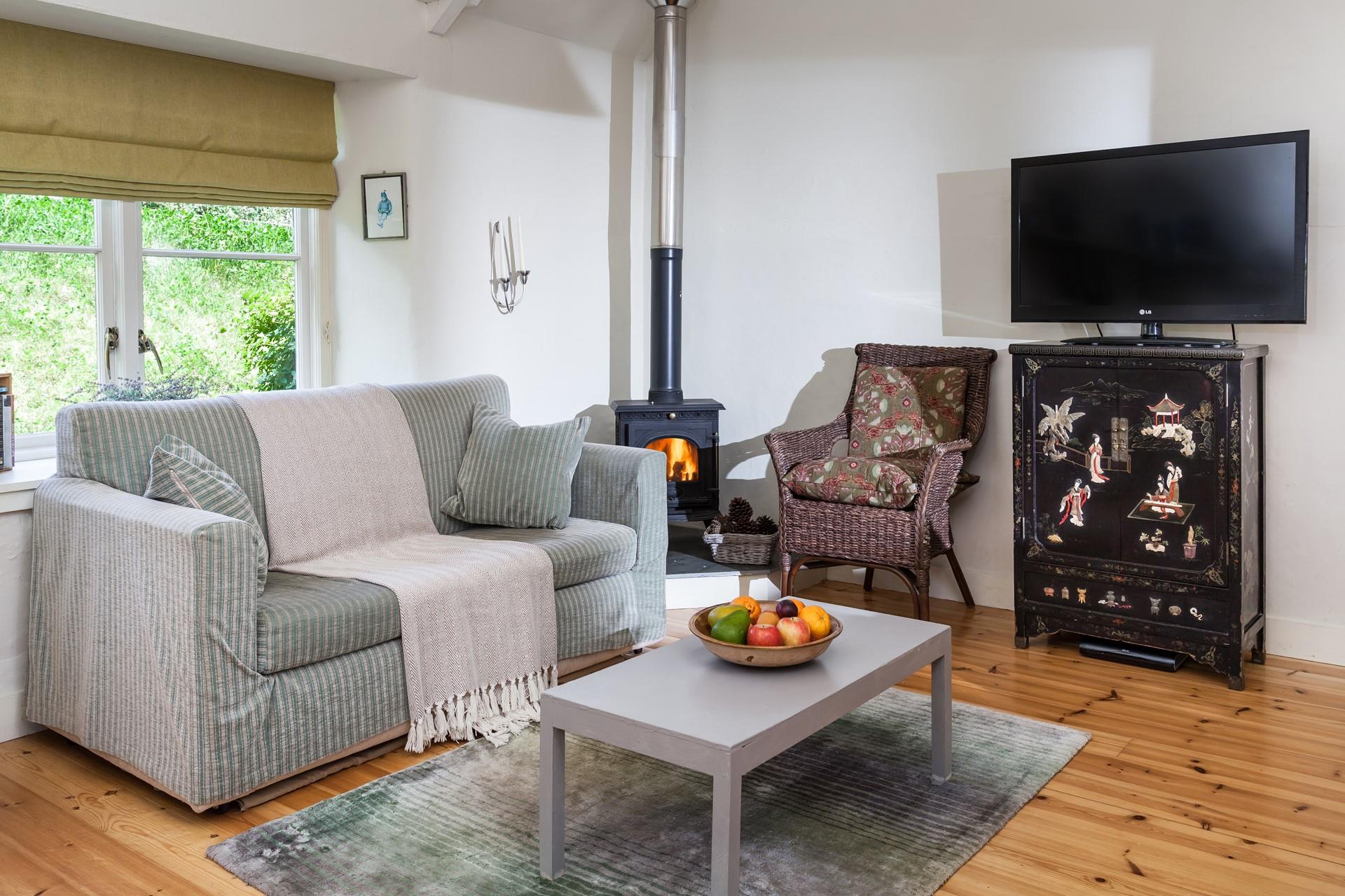 Curl up by the roaring woodburner.