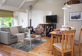Light the woodburner and cosy under the blankets while you discuss your plans for the next day.