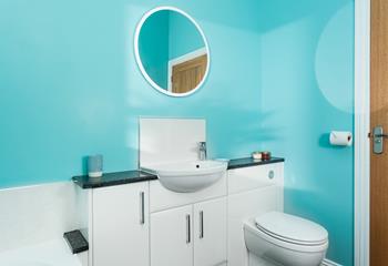 Get ready for the day in the bathroom.