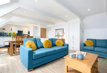 The living area is open plan and well-sized, perfect for the whole family to spend evenings together.