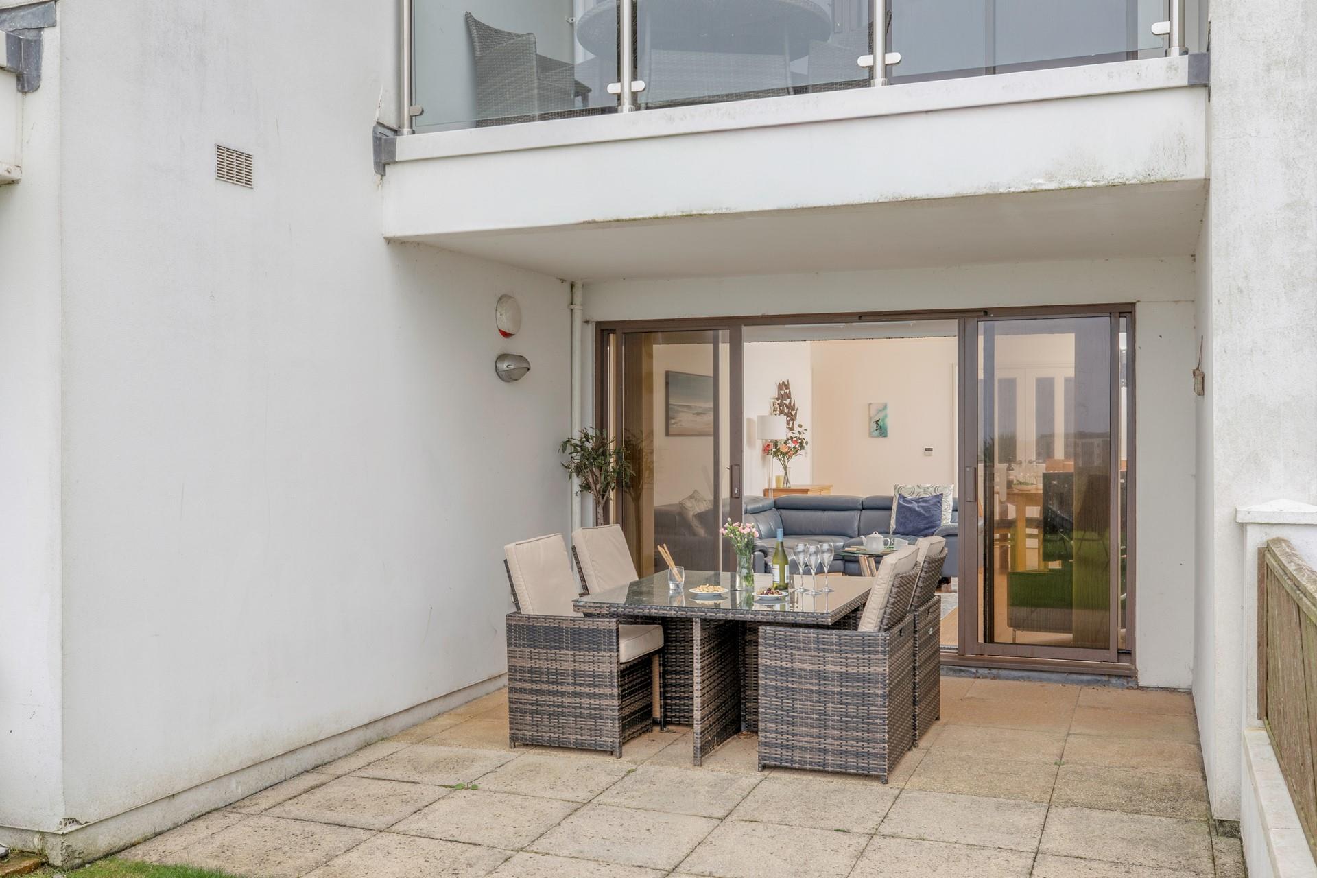 Step out onto the secluded patio and dine al fresco.