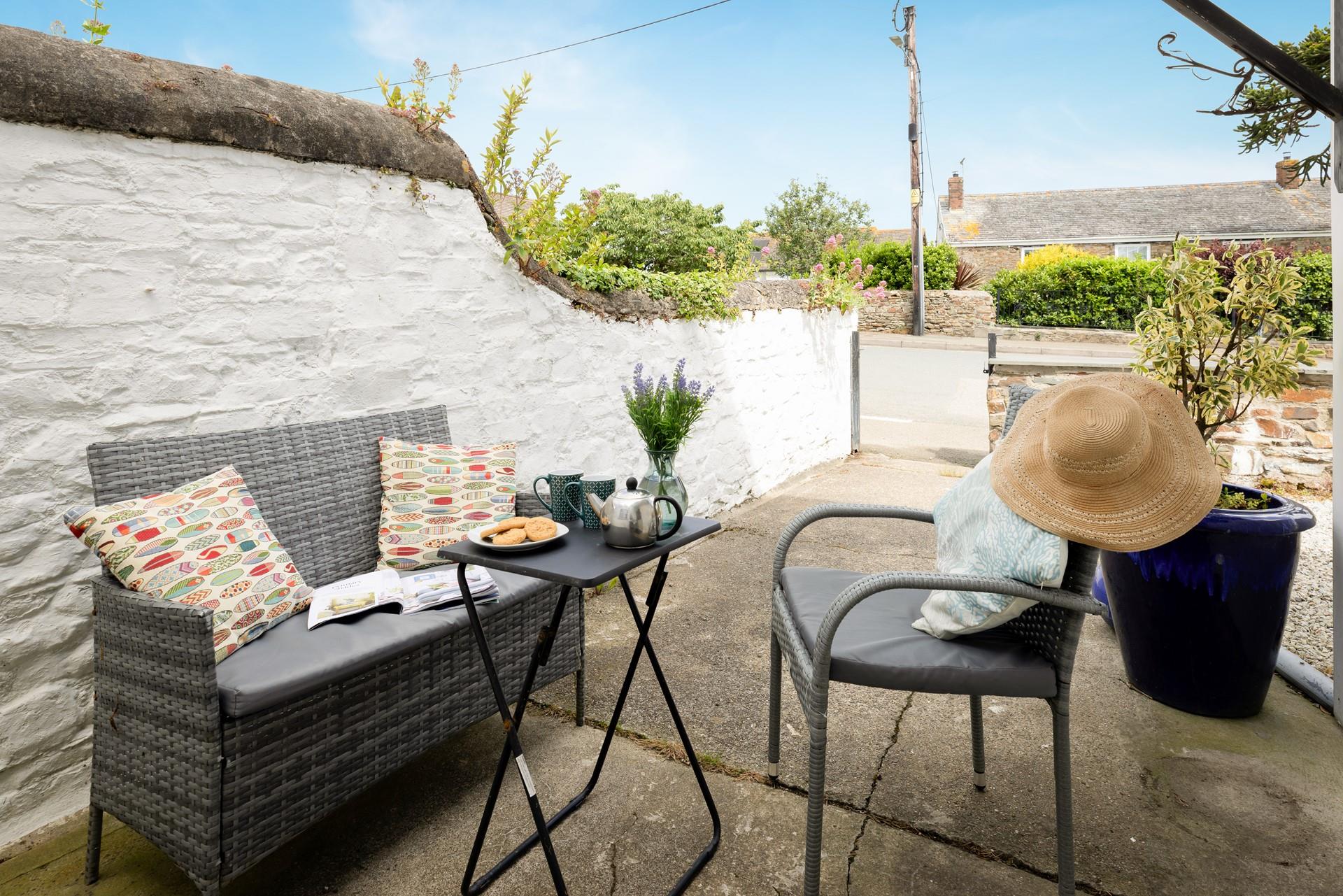 On-street parking is available just outside, across from the quaint courtyard. 