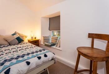 Snug and cosy, the single bedroom is perfect for one. 