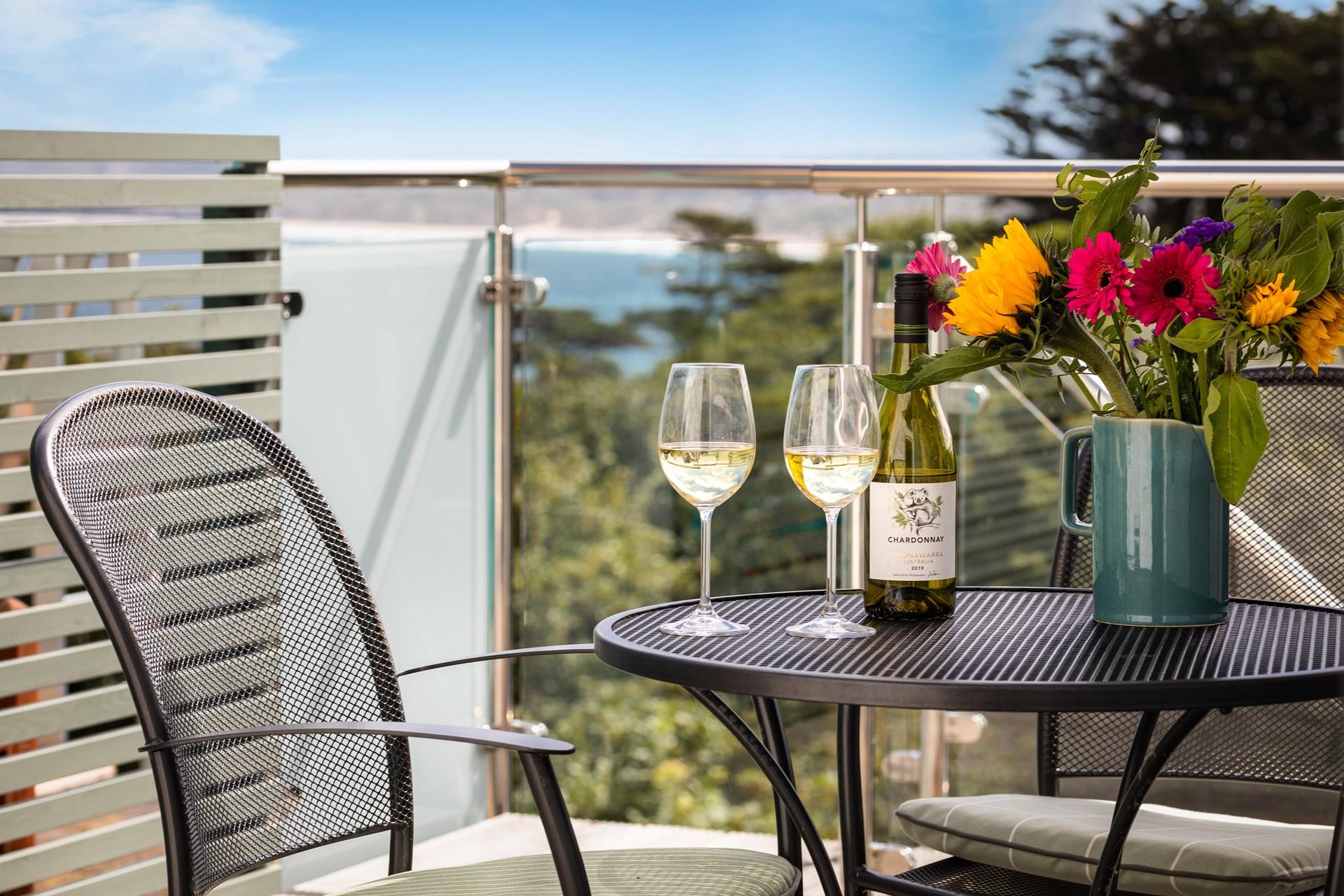 Pop open a bottle of wine and spend the evening watching the sun come down over the Bay.