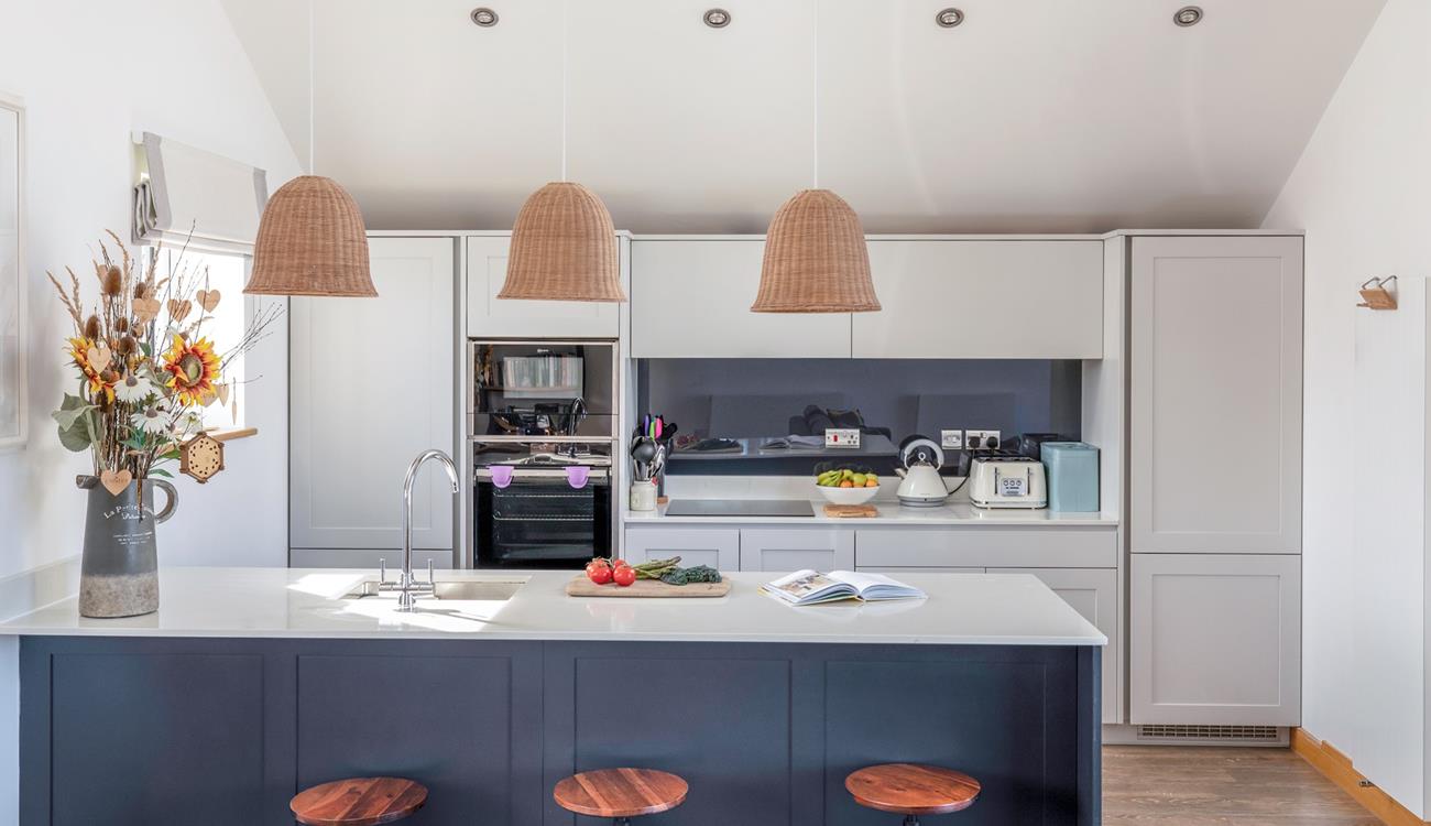 The sleek and stylish kitchen provides all you need for cooking delicious holiday meals.