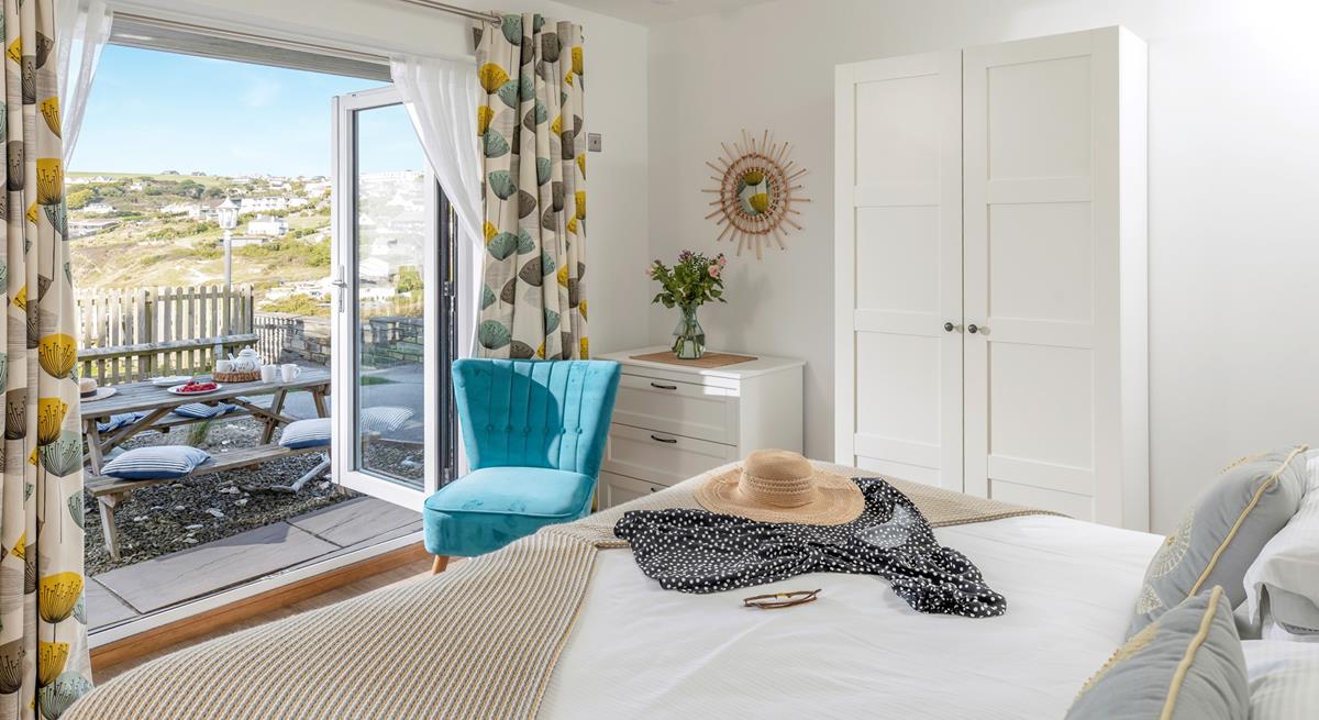 Bedroom 2 has a sea-facing terrace and beautiful views across the valley.